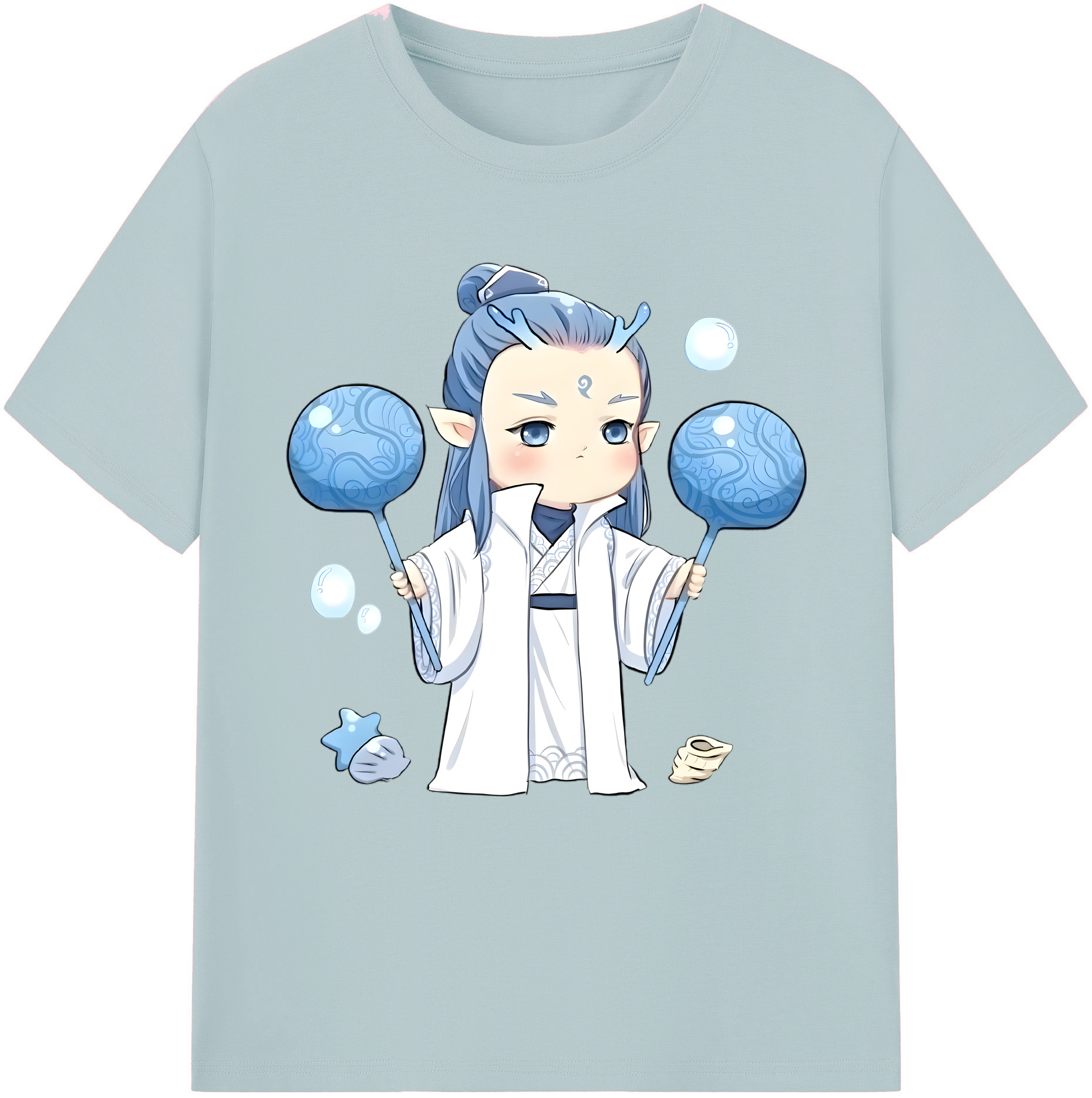 （画像用） Ne Zha 2 ナタ 魔童の大暴れ 綿100％半袖Tシャツ（フロントプリント）